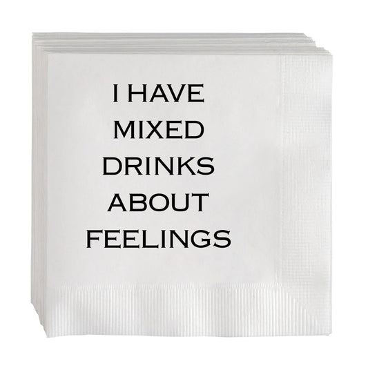 "I Have Mixed Drinks About Feelings" Cocktail Napkins, Set of 50