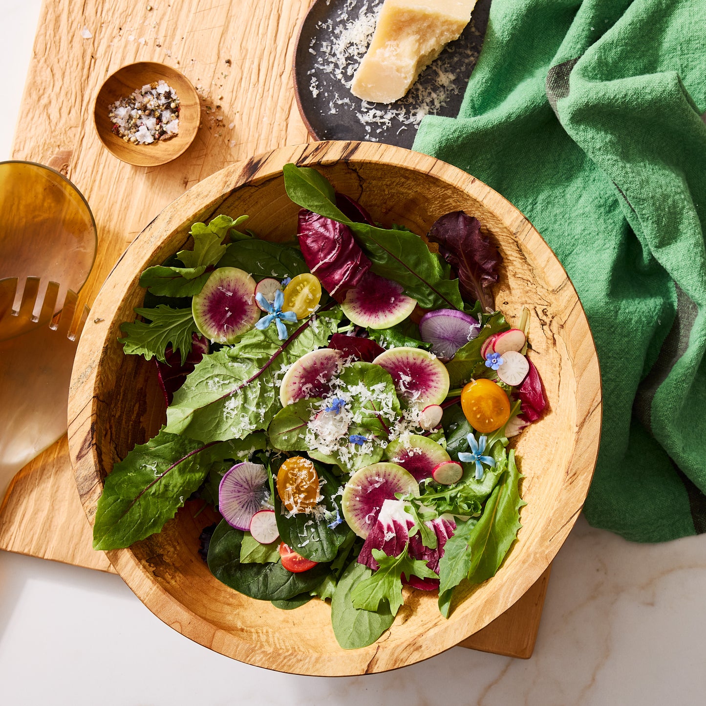 Teak Wood Pinch Bowls, Set of 4
