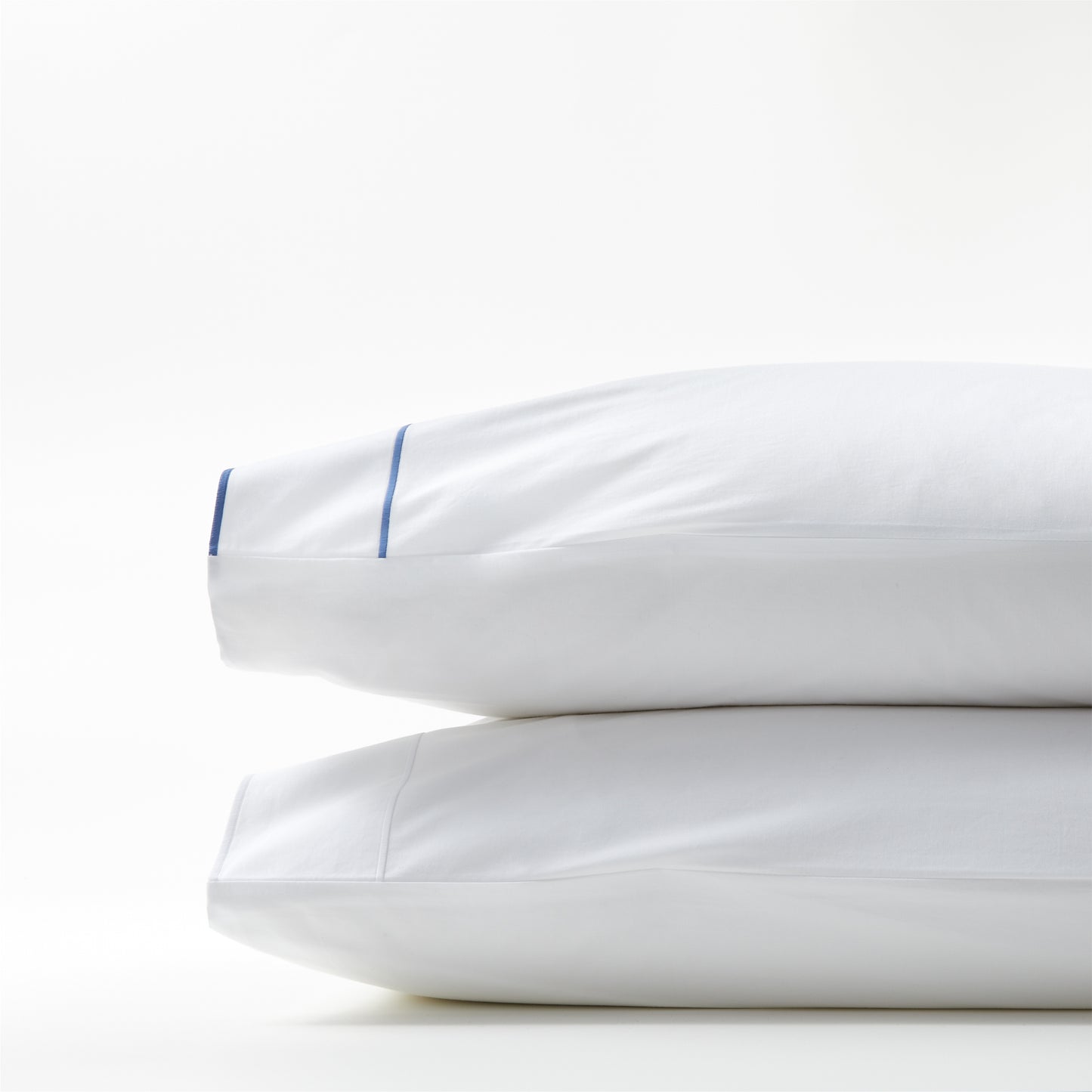White Satin Stitch Pillowcases, set of 2