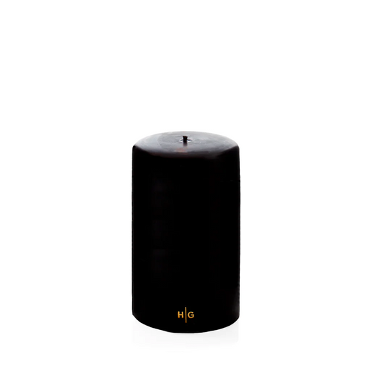 Black Unscented Pillar Candle, 4"x6"