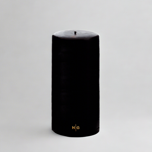 Black Unscented Pillar Candle, 4"x8"