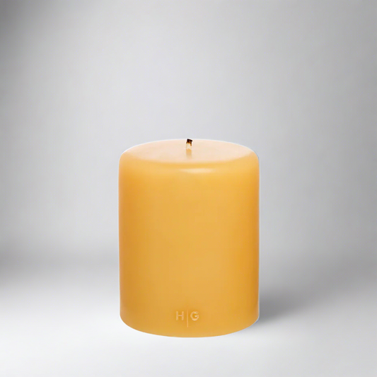 Amber Unscented Pillar Candle, 5"x6"