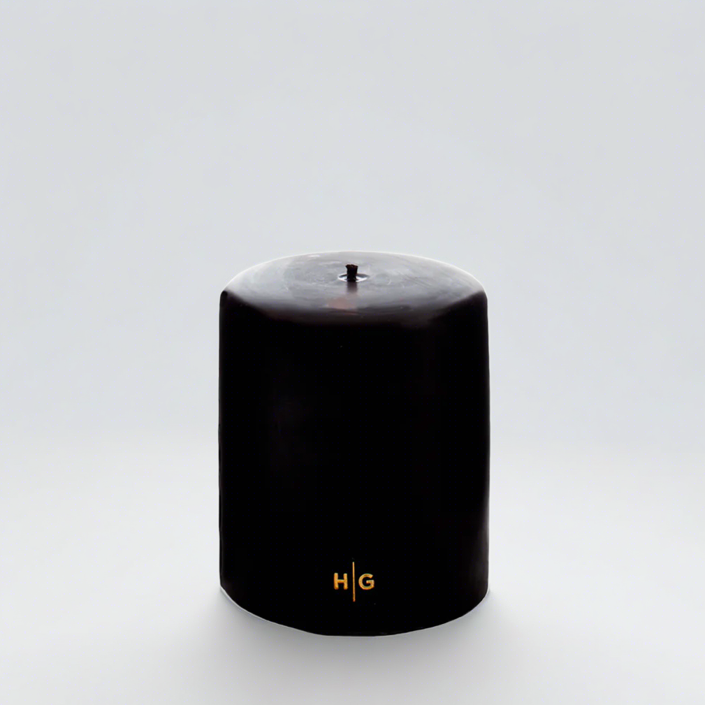 Black Unscented Pillar Candle, 5"x6"