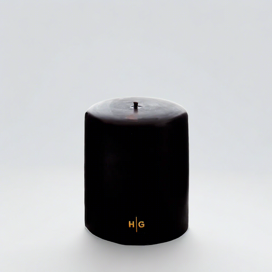 Black Unscented Pillar Candle, 5"x6"