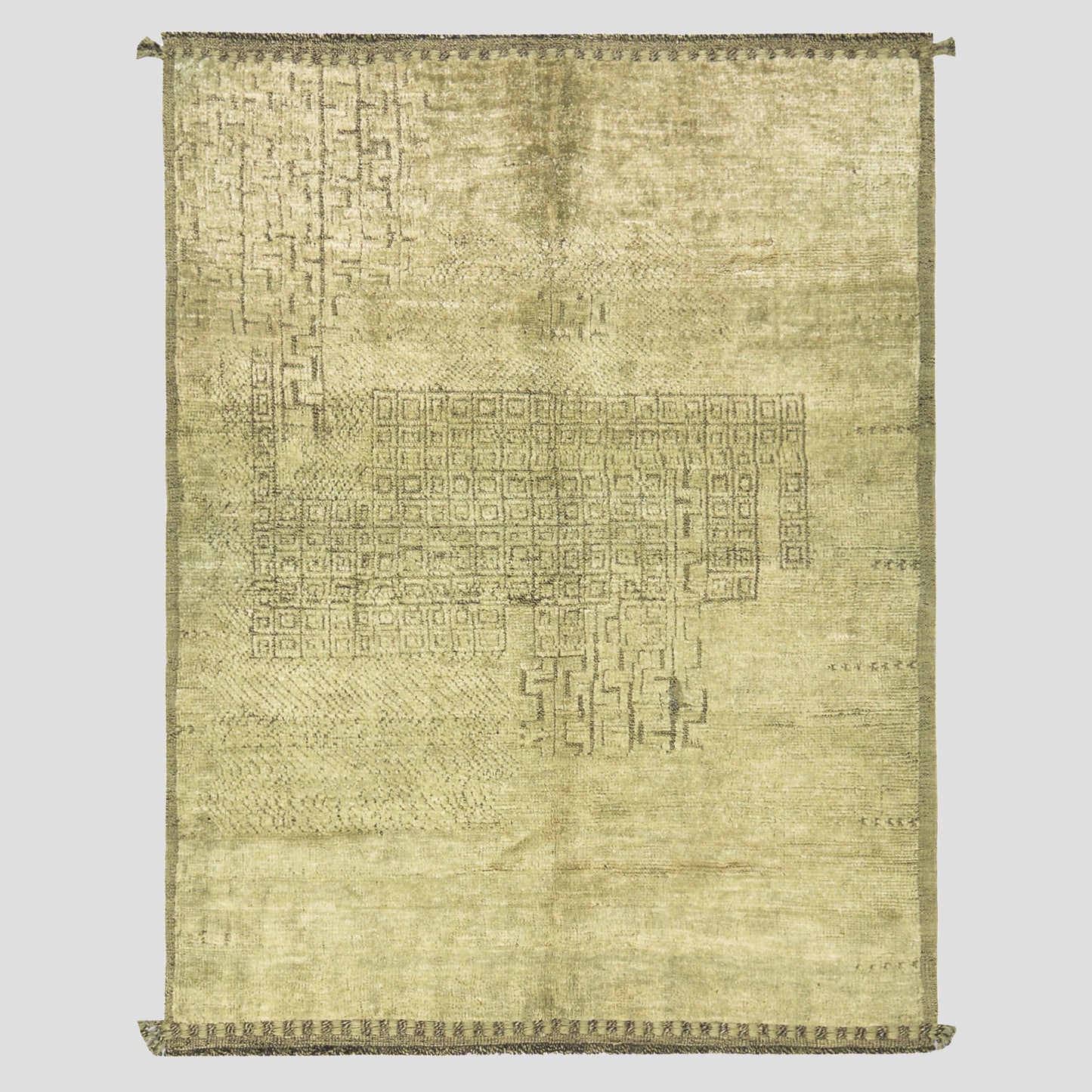 Vintage Aloe Green Rug, 5'4" x 7'