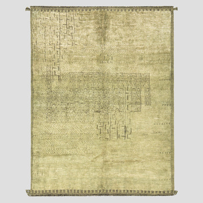 Vintage Aloe Green Rug, 5'4" x 7'