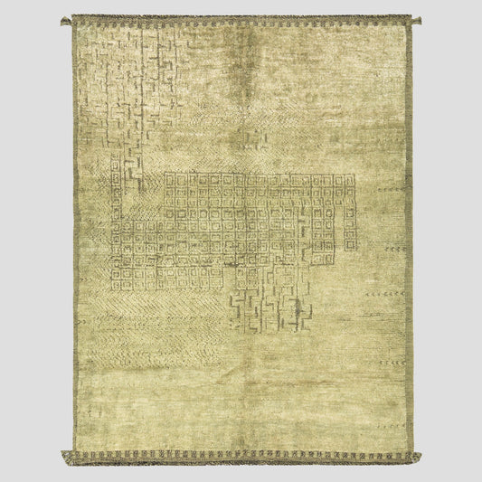 Vintage Aloe Green Rug, 5'4" x 7'