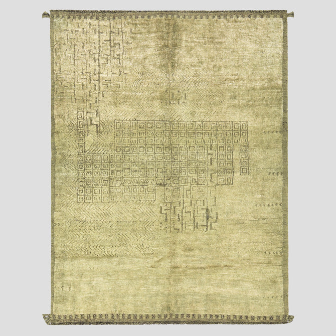 Vintage Aloe Green Rug, 5'4" x 7'