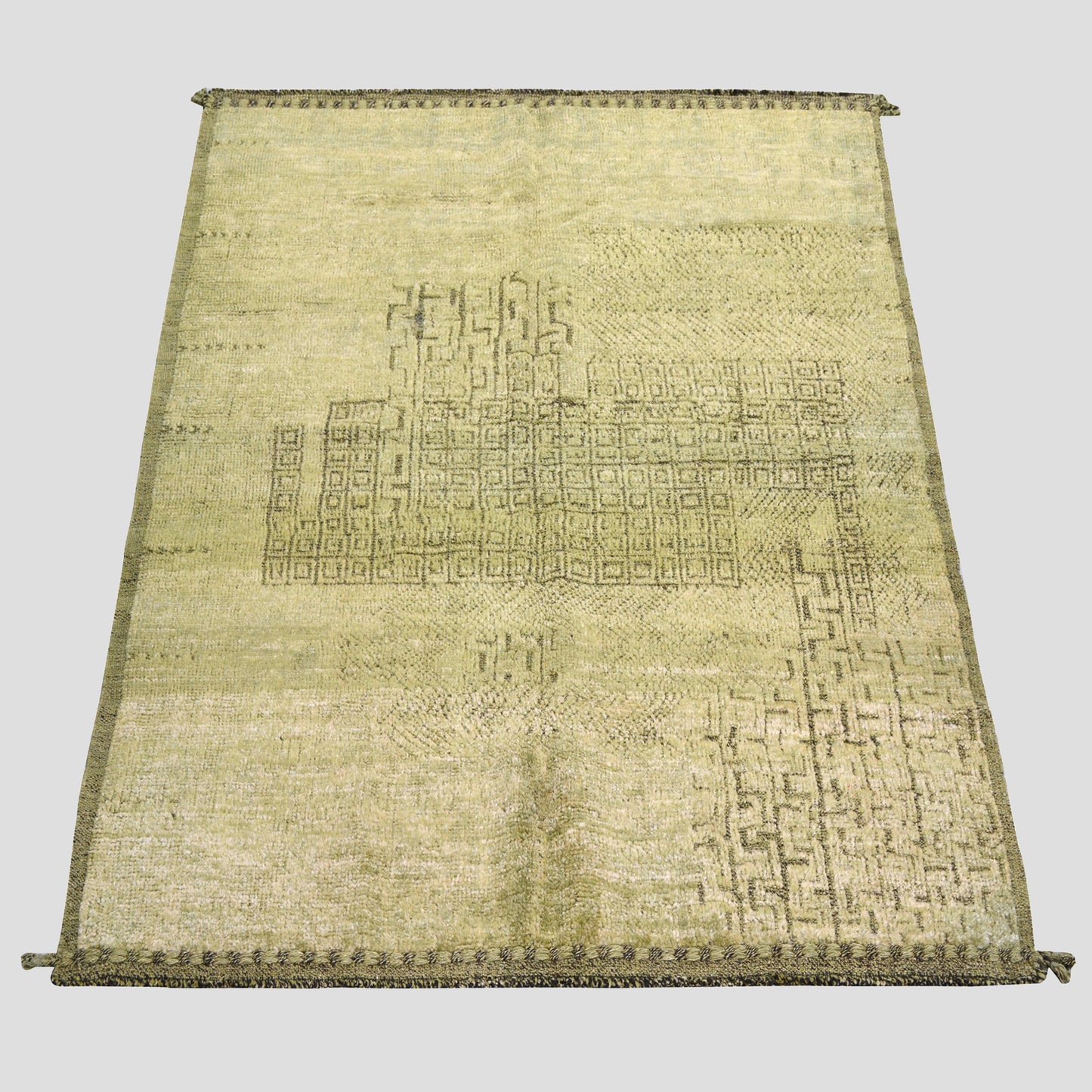Vintage Aloe Green Rug, 5'4" x 7'
