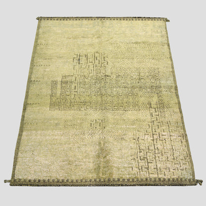 Vintage Aloe Green Rug, 5'4" x 7'