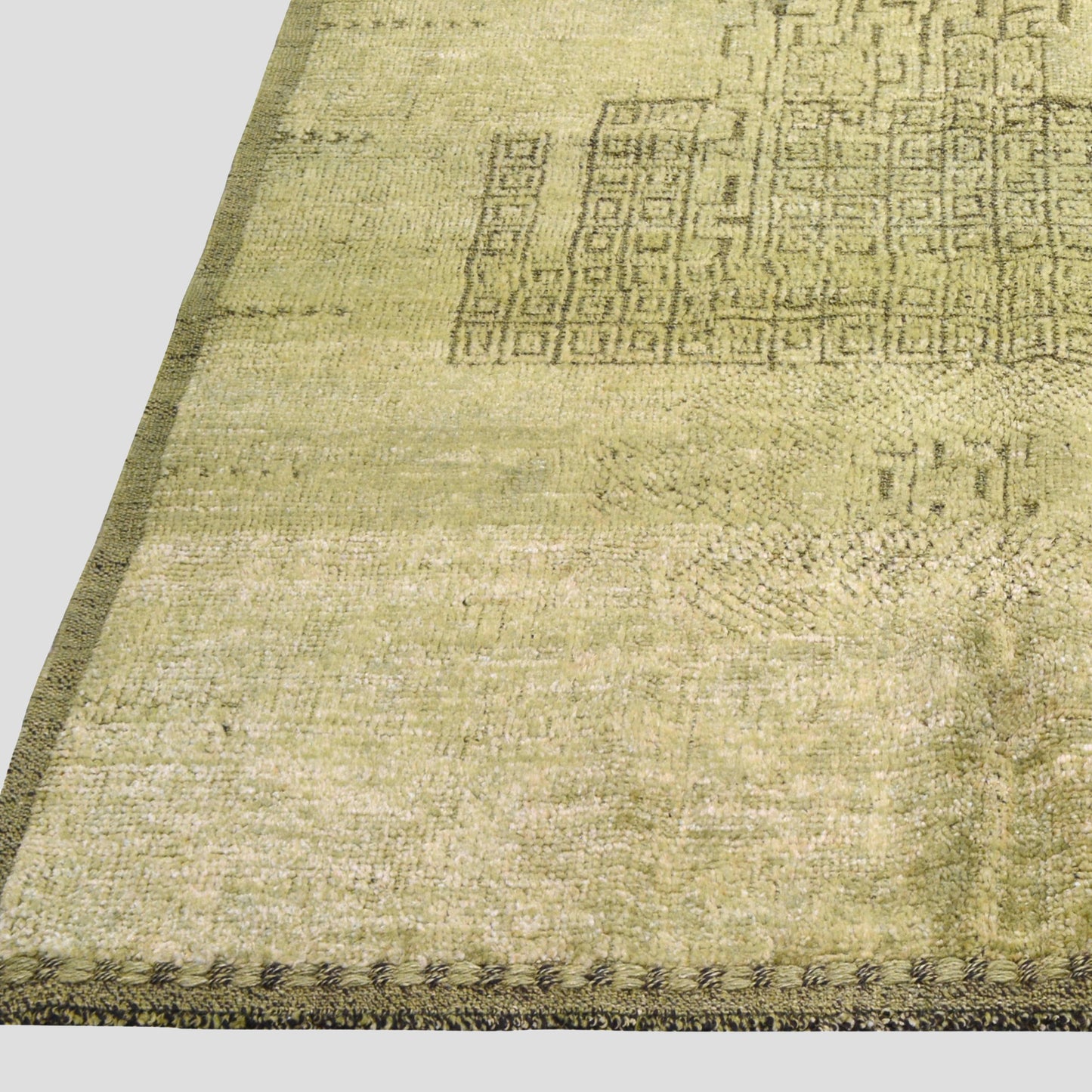 Vintage Aloe Green Rug, 5'4" x 7'