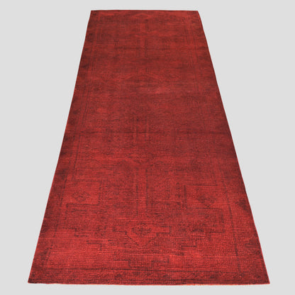 Vintage Red and Black Turkish Runner Rug, 2'4"x 11'