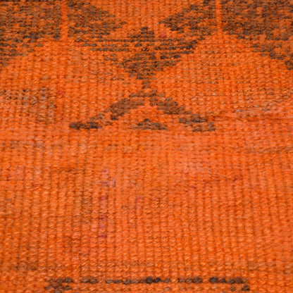 Vintage Orange and Black Turkish Runner Rug, 2'4" x 11'