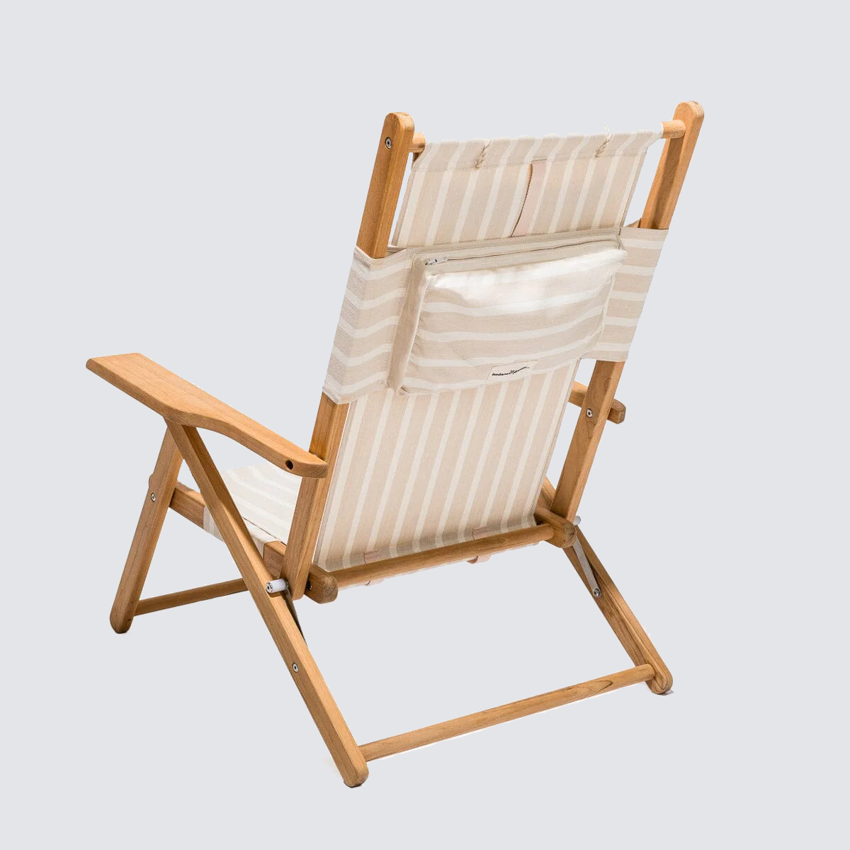 Monaco Natural Stripe Reclining Outdoor Beach Chair