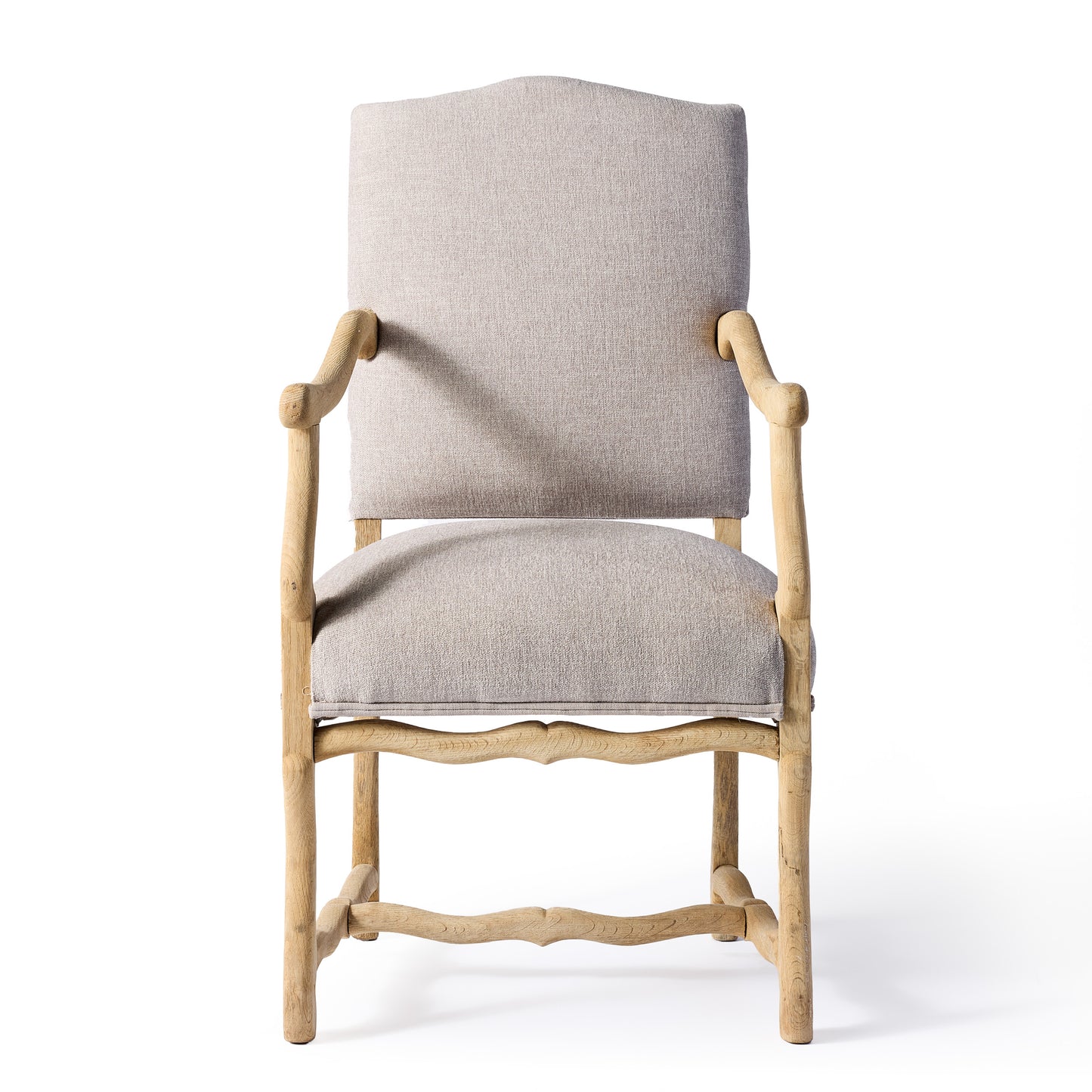 Belgian Vintage Bleached Oak Armchairs c.1900, set of 2