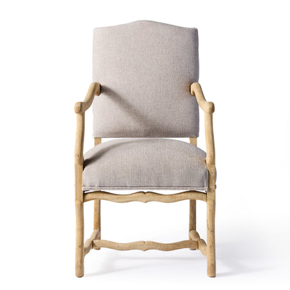 Belgian Vintage Bleached Oak Armchairs c.1900, set of 2