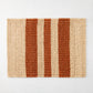 Natural Abaca Spice Orange Stripe Rectangular Placemat, Set of 4