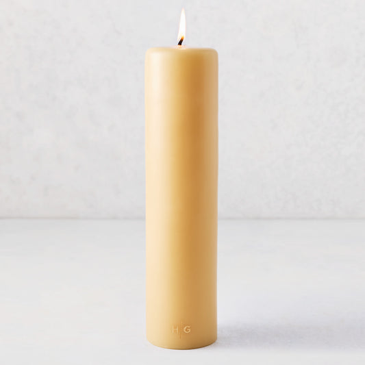 Amber Unscented Pillar Candle (3" x 12")