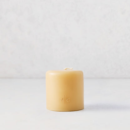 Amber Unscented Pillar Candle (3" x 3")