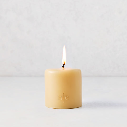 Amber Unscented Pillar Candle (3" x 3")