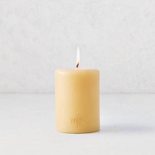 Amber Unscented Pillar Candle (3" x 4")