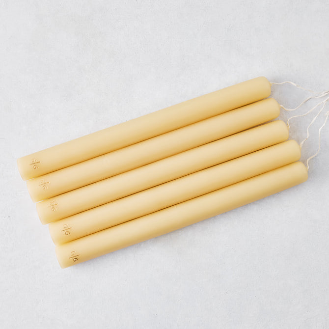 Amber Unscented Taper Candle Bundle (10"), Set of 5