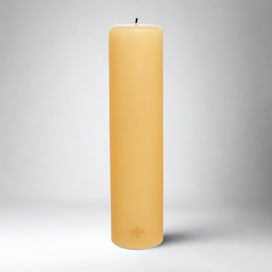 Amber Unscented Pillar Candle, 3"x12"