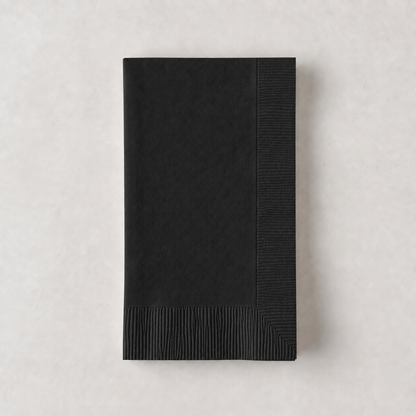 Personalized Black Paper Hand Towels, Set of 100