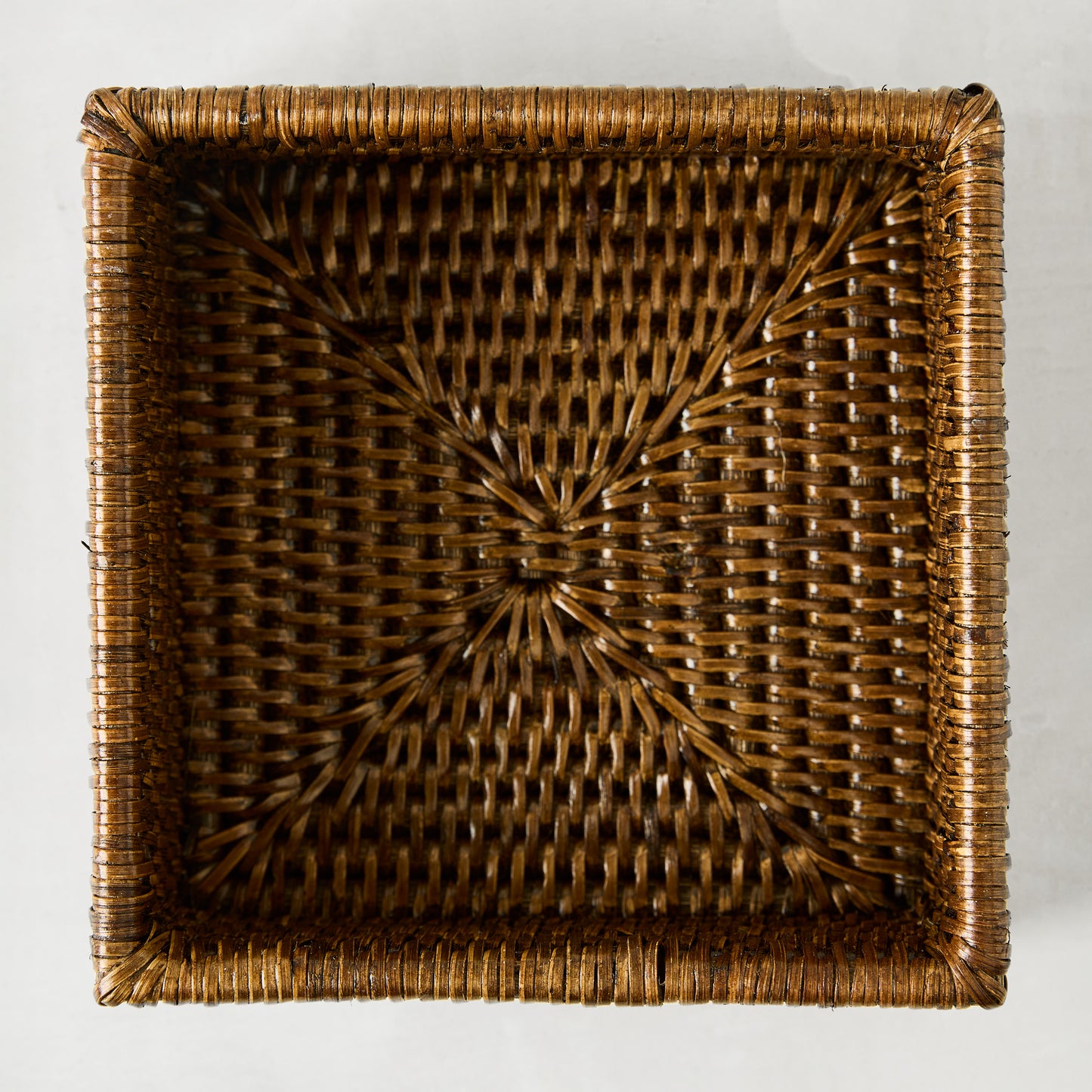 Brown Woven Rattan Square Napkin Holder