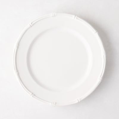 Bamboo White Ceramic Salad Plate