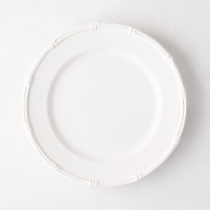 Bamboo White Ceramic Salad Plate