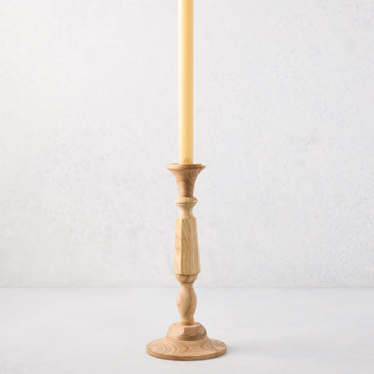 Small Natural Beechwood Georgian Candlestick