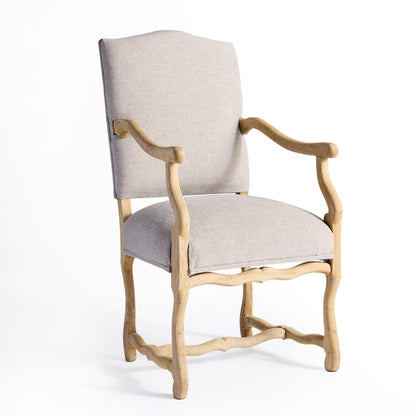Belgian Vintage Bleached Oak Armchairs c.1900, set of 2