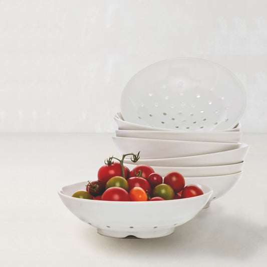 Hudson Grace White Ceramic Berry Bowl