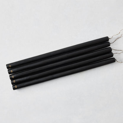 Black Unscented Taper Candle Bundle (17"), Set of 5