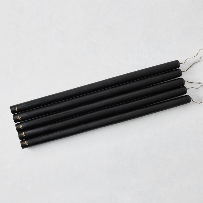 Black Unscented Taper Candle Bundle (17"), Set of 5