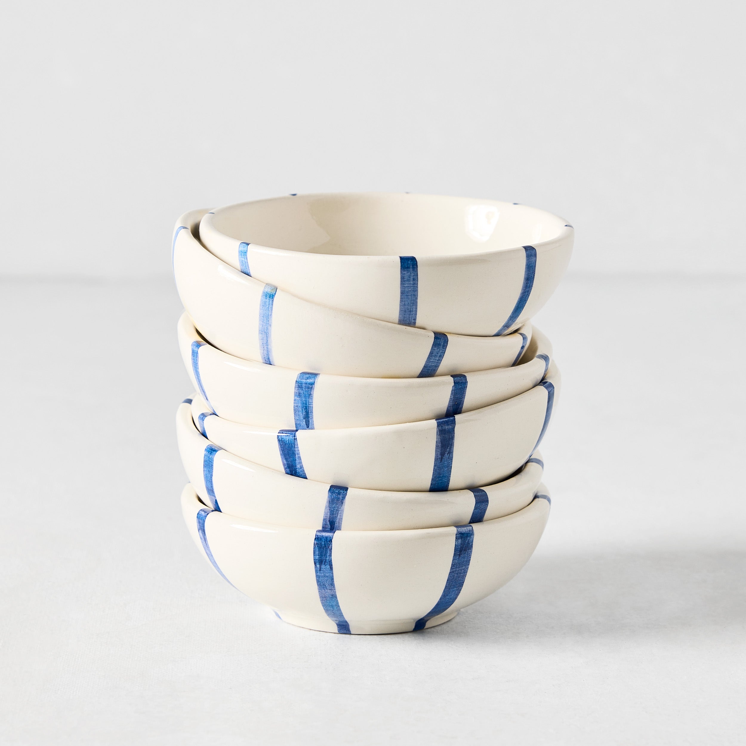 Portofino Blue Stripe Ceramic Dipping Bowl - Hudson Grace