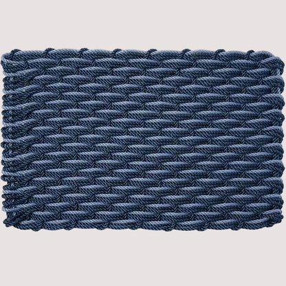 Navy and Glacier Bay Braided Rope Doormat