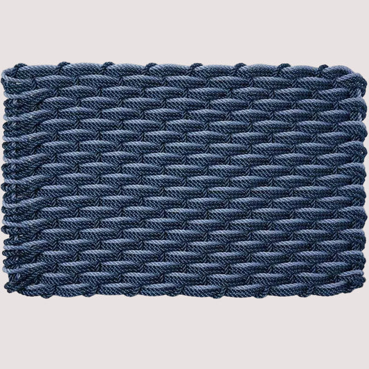 Navy and Glacier Bay Braided Rope Doormat