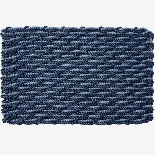 Navy and Glacier Bay Braided Rope Doormat