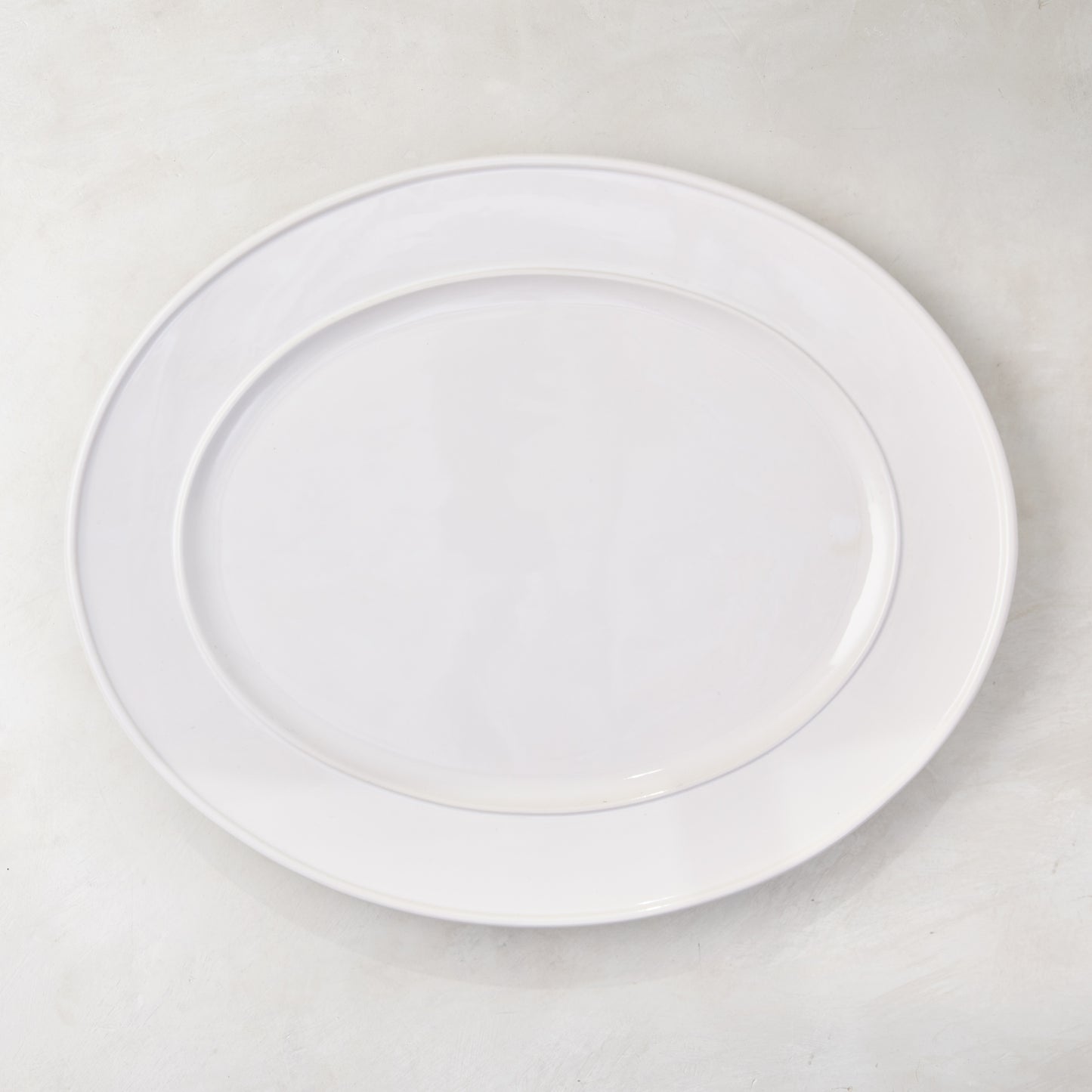 Bolinas Oval Ceramic Serving Platter with Trim