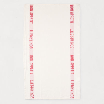Red "Bon Appetit" Hand Towels, Set of 2