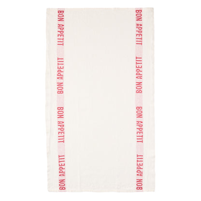 Red "Bon Appetit" Hand Towels, Set of 2