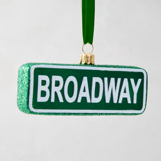 Broadway New York Street Sign Christmas Tree Ornament