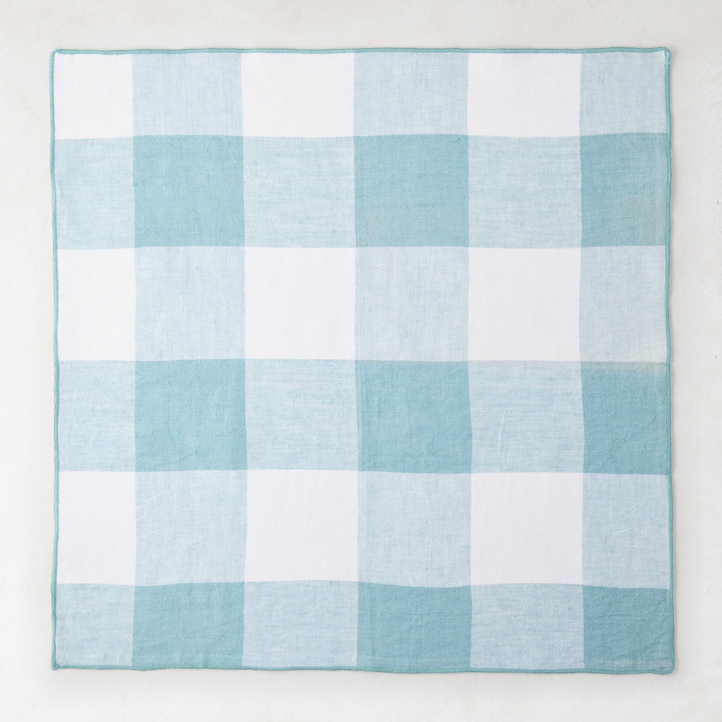 Cloudy Blue Buffalo Check Linen Napkin