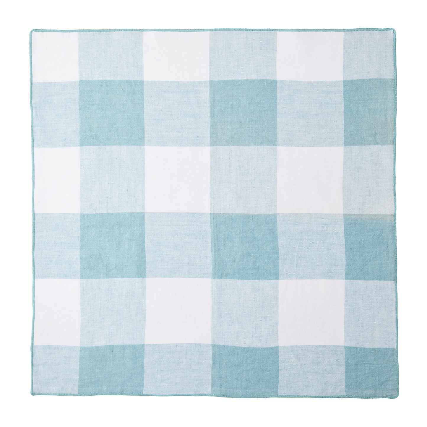 Cloudy Blue Buffalo Check Linen Napkin