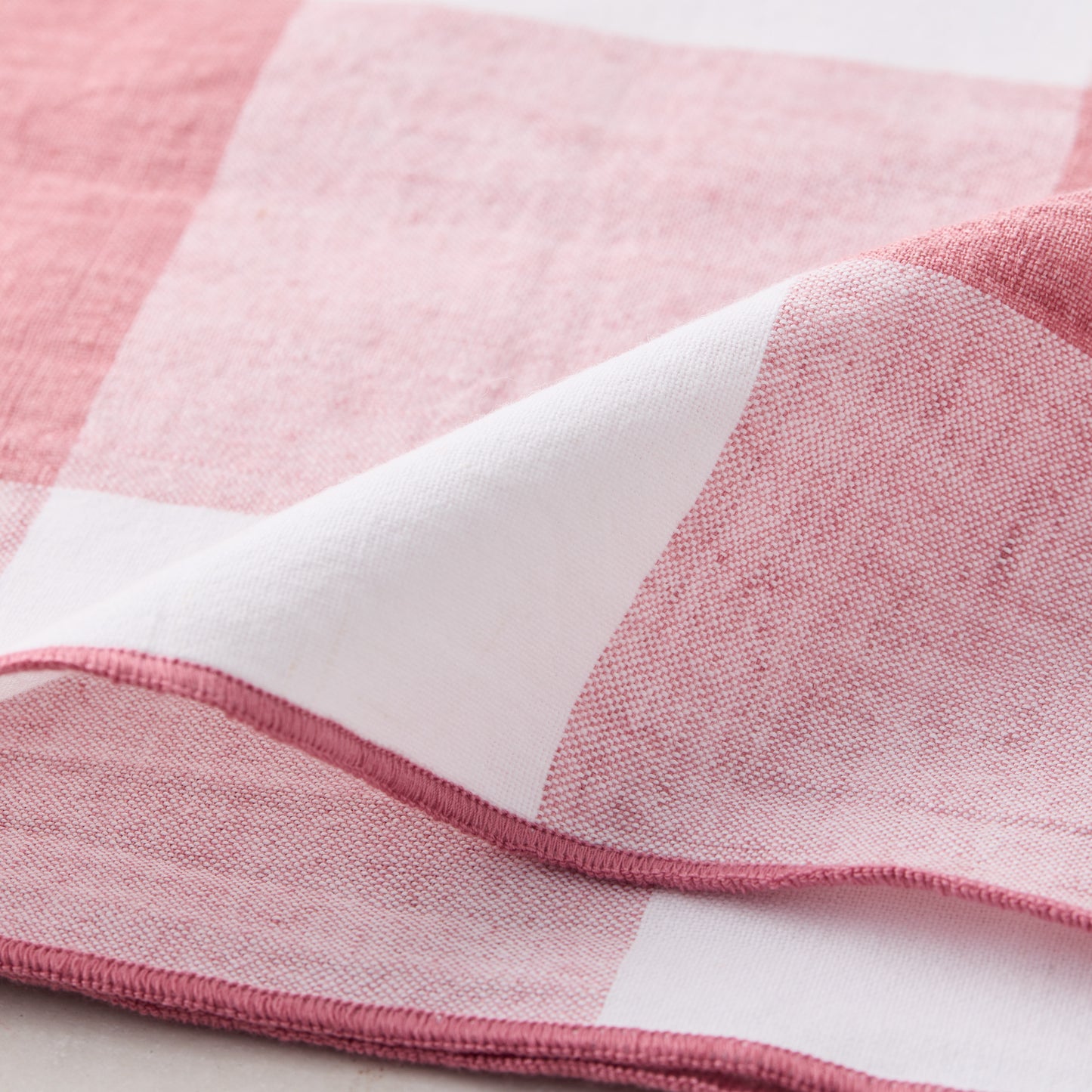 Rosy Pink Buffalo Check Linen Napkin