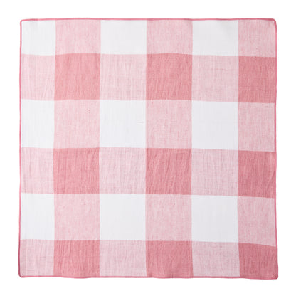 Rosy Pink Buffalo Check Linen Napkin