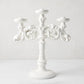 Baroque Matte White Ceramic Candelabra