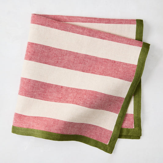 Candy Cane Linen Napkin